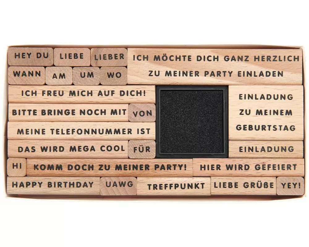 Stempelset Einladung zum Geburtstag FSC100%