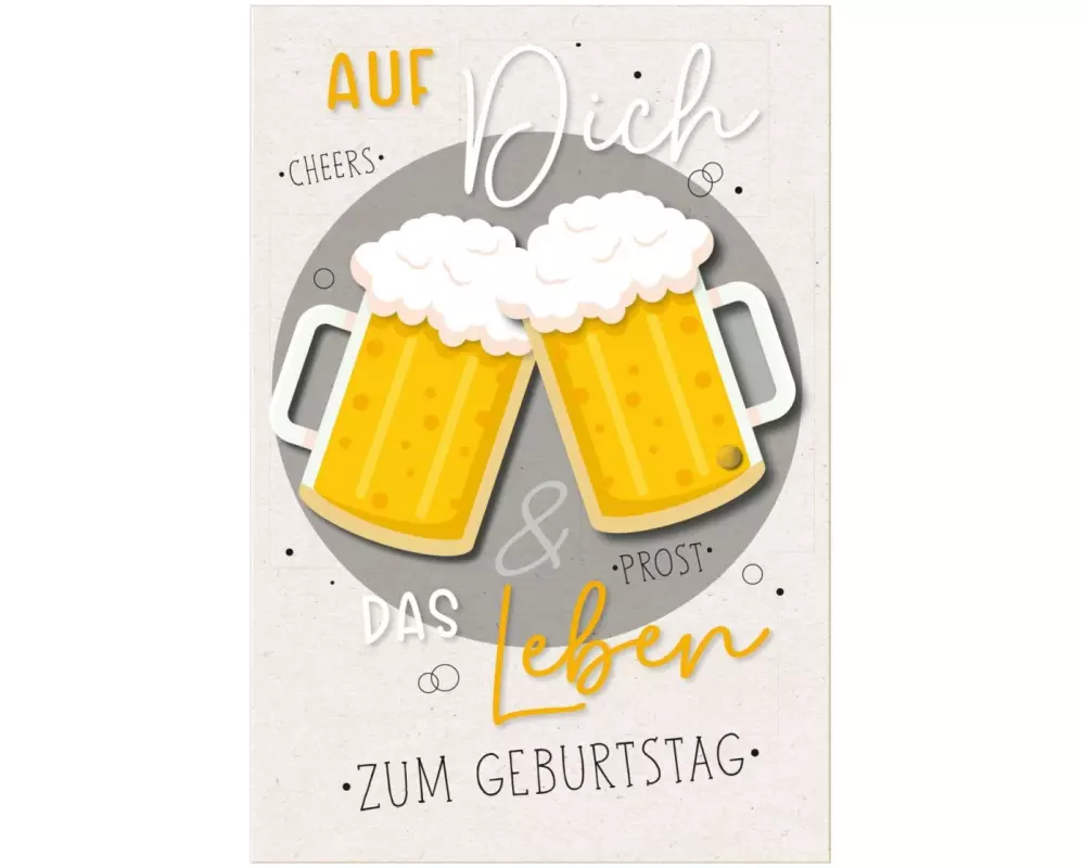 Susy Card Geburtstagskarte Bierglas drehbar 11.5 x 17 cm
