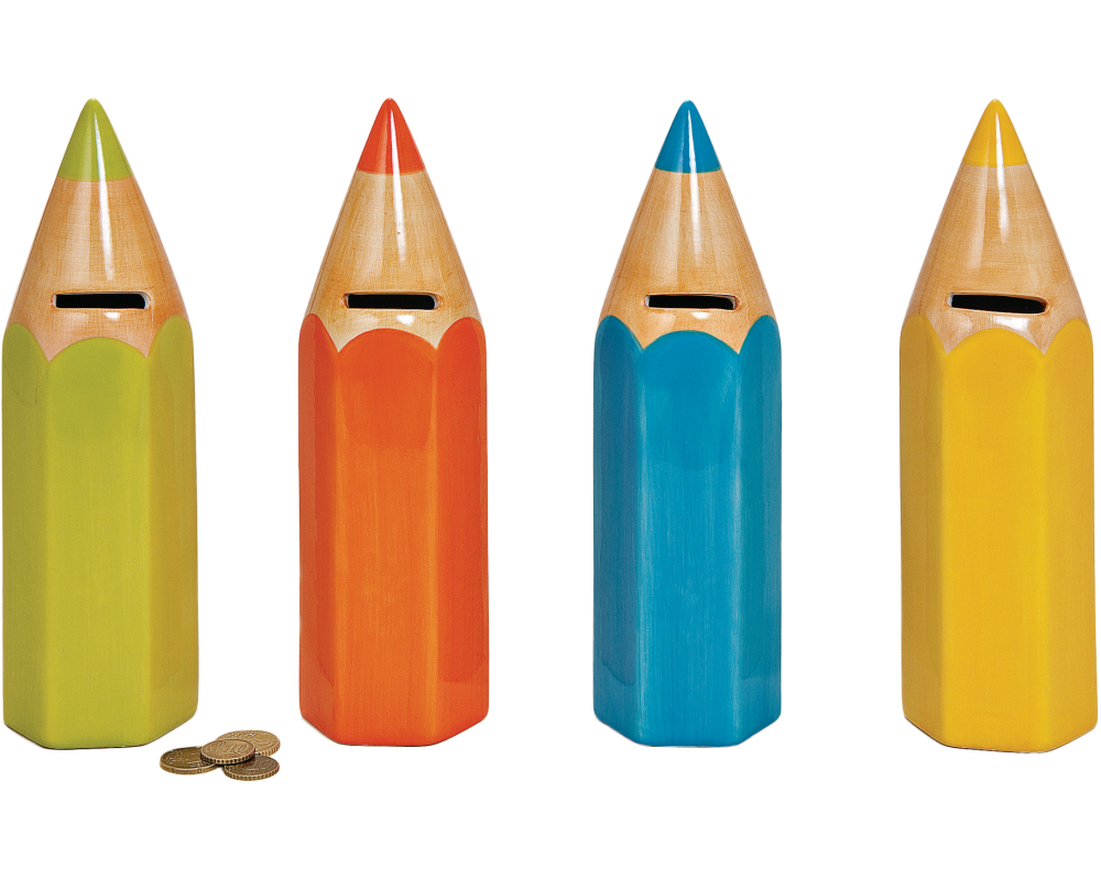 ROOST Spardose Buntstift 10014391 Keramik, assortiert 6x25x6cm