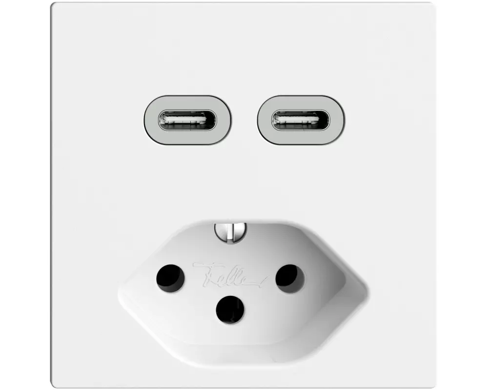 Feller EDIZIOdue Steckdose 2x USB-C, 1x T13