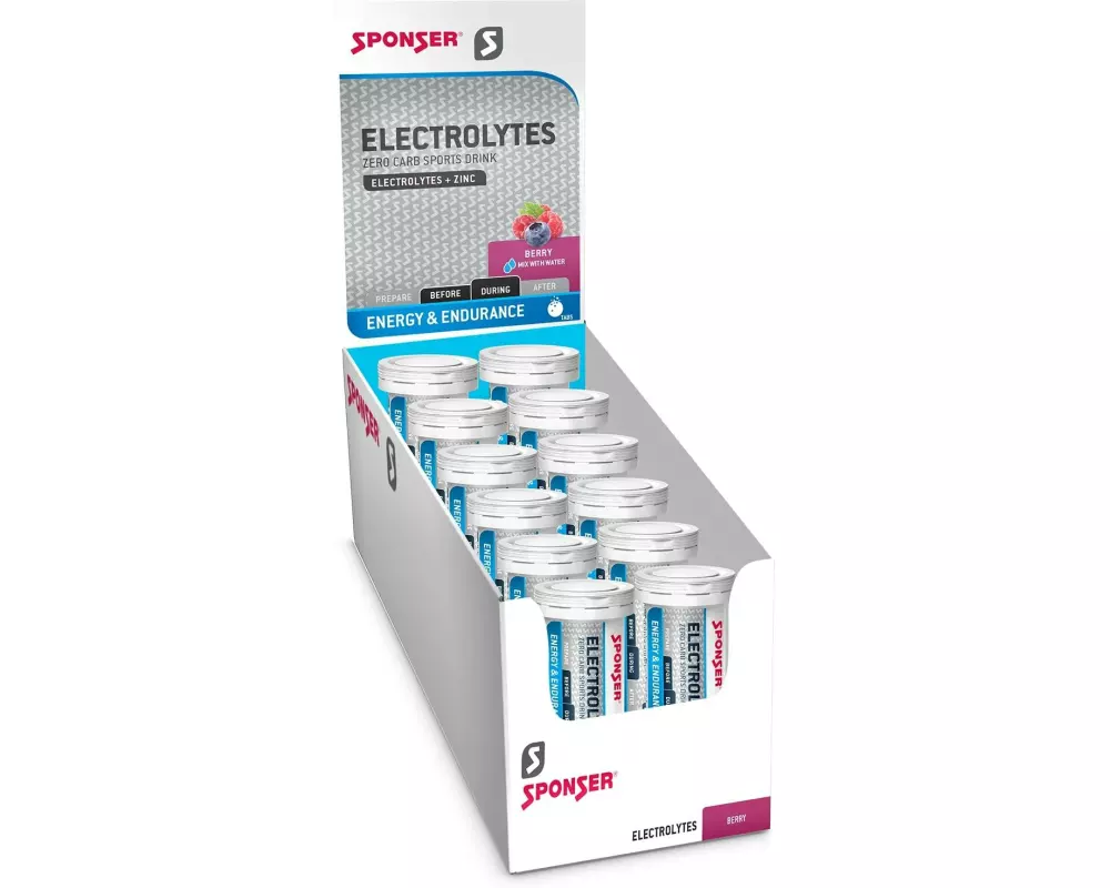 Sponser Electrolytes Tabs Berry, 12 Röhrchen
