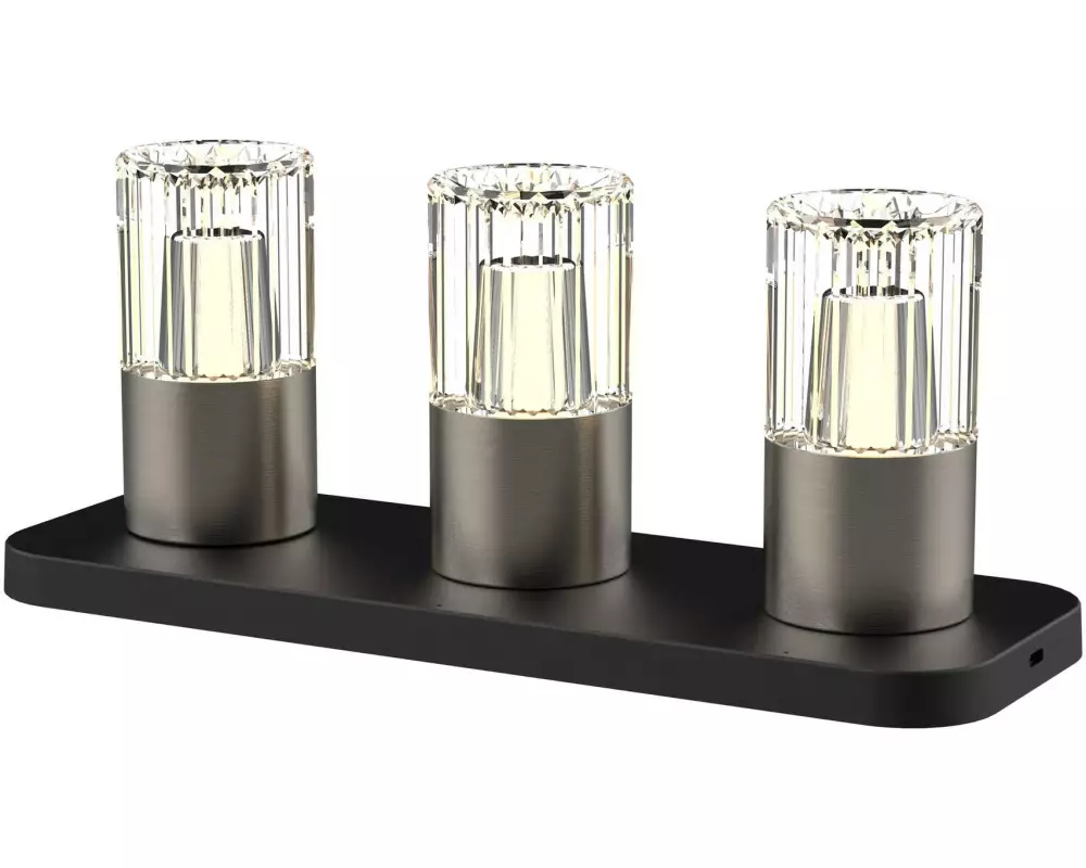 Schönenberger Tischleuchte Kristy 3er-Set, Nickel gebürstet