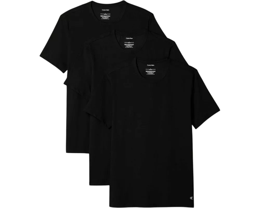 Calvin Klein Wäsche Shirt S/S Crew Neck, Schwarz Grösse XXL, 3 Stück