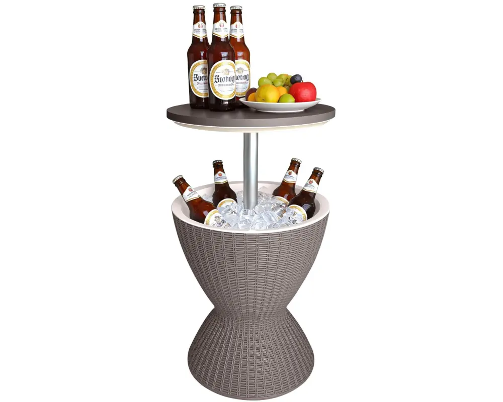 relaxdays Beistelltisch mit Kühlfunktion 30 L 48.5 x 82 cm, Beige