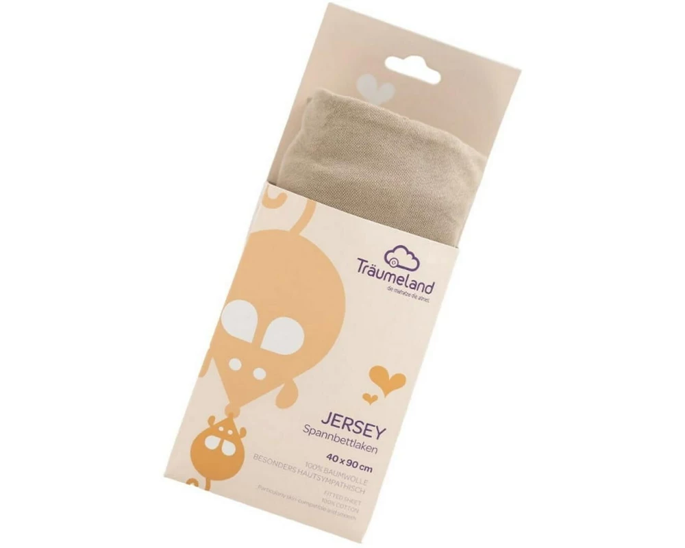 Träumeland Spannbettlaken Jersey 200 x 90 cm, Taupe