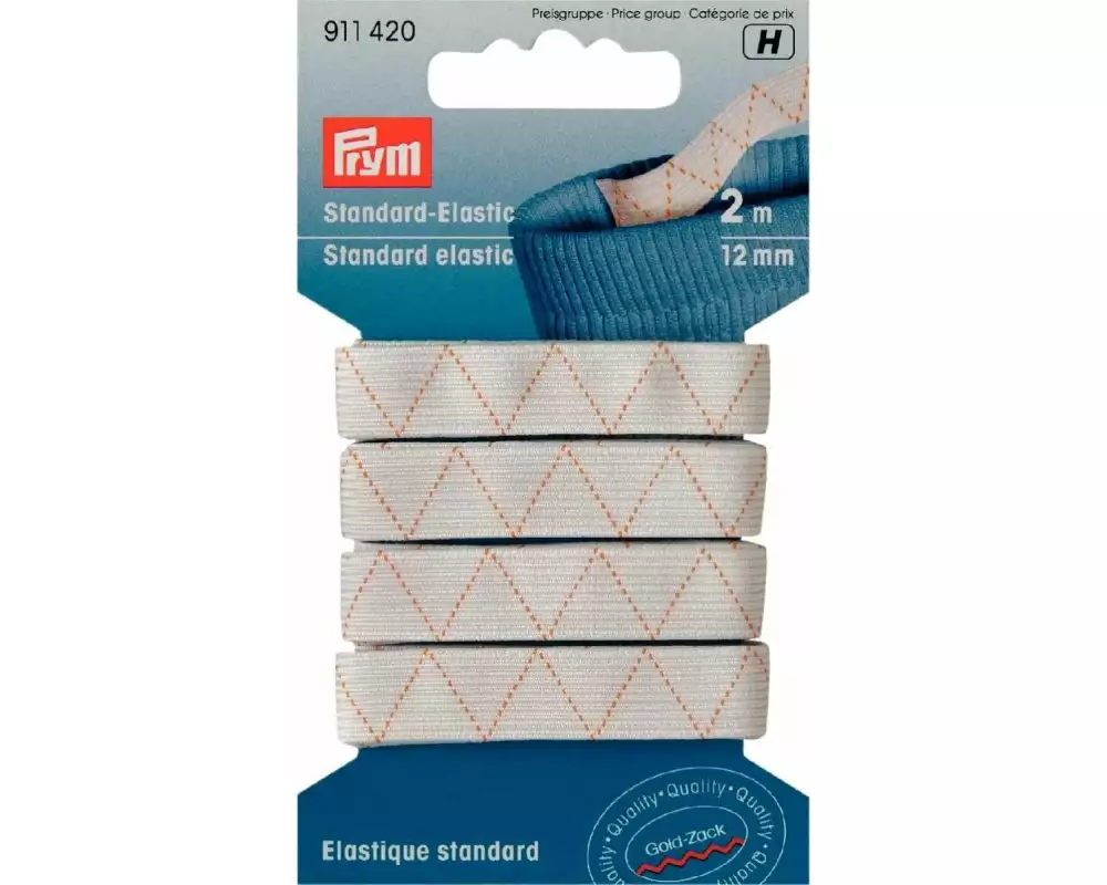 Prym Elastikband Standard 12 mm, Weiss