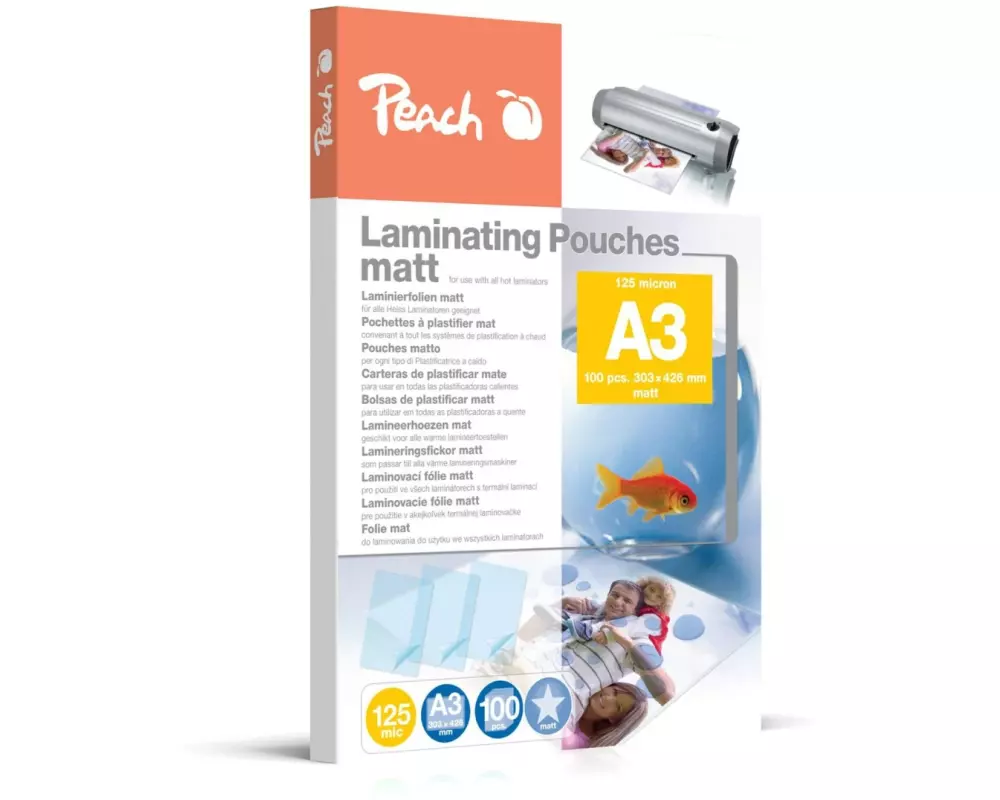 Peach Laminierfolie A3, 125 µm, 100 Stück, Matt