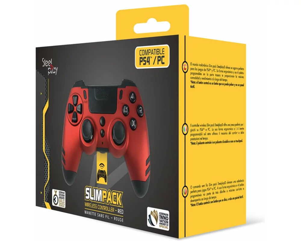 Steelplay Slim Pack Wireless Controller Ruby Red Multi