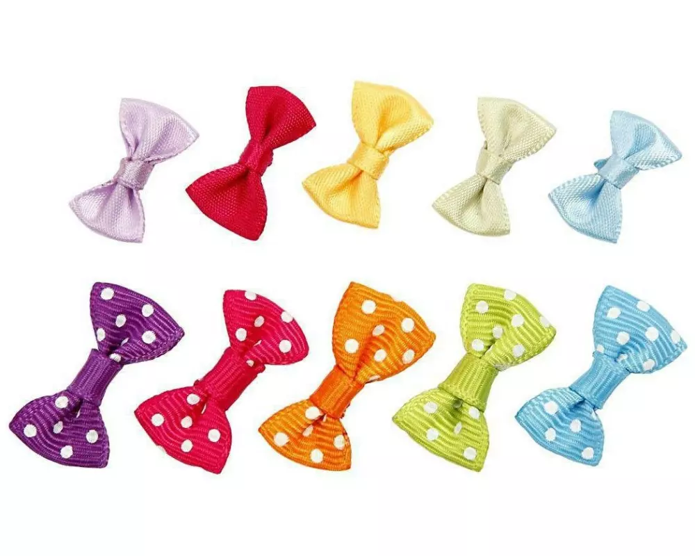 Creativ Company Fliegen/Schleifen aus Stoff, 20 Stück assortiert