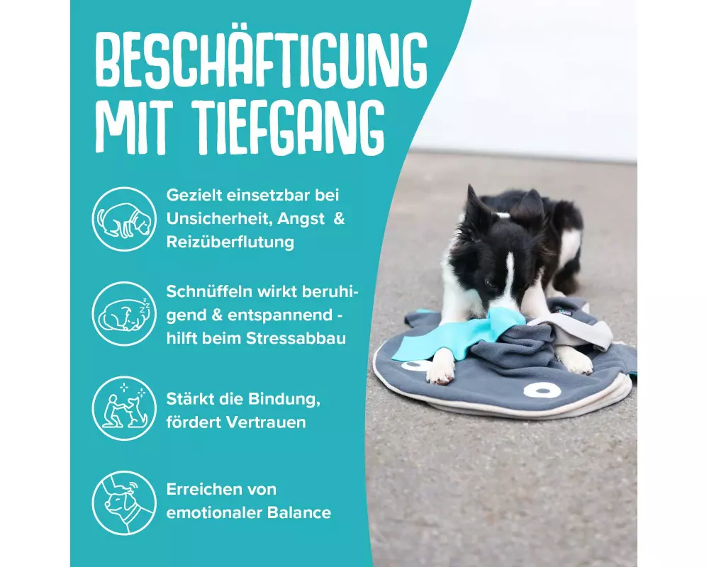 KNAUDER'S BEST Hunde-Spielzeug Schnüffelwal Kurt Blau