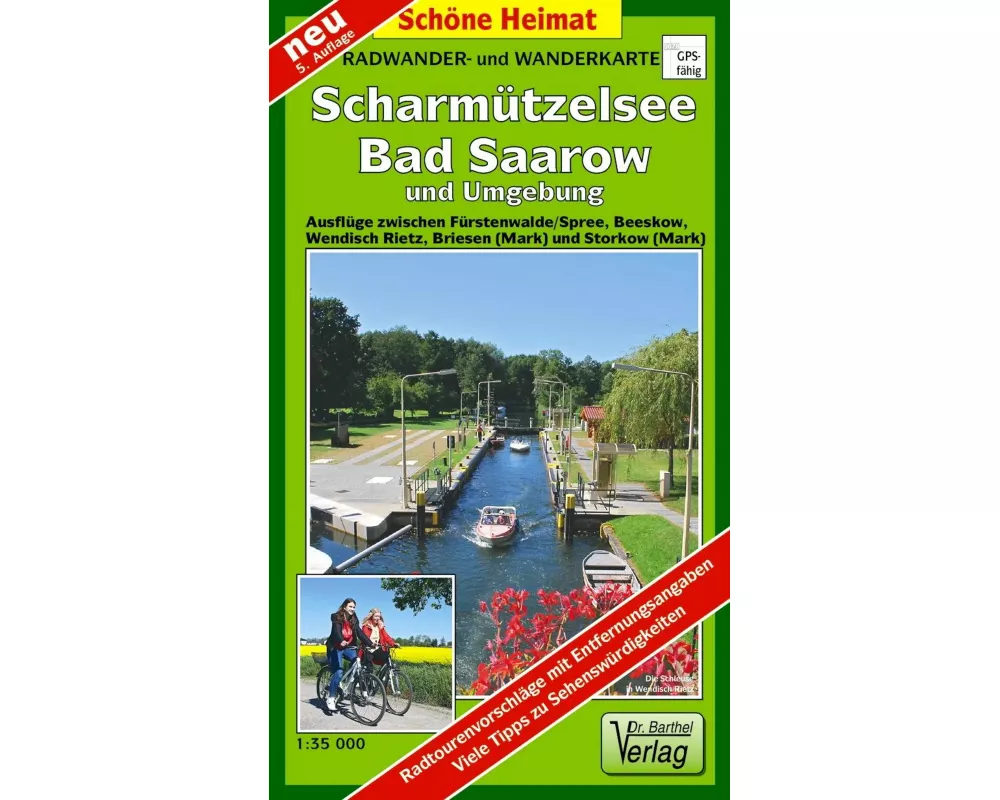 Radwander- und Wanderkarte Scharmützelsee, Bad Saarow und Umgebung 1 : 35 000