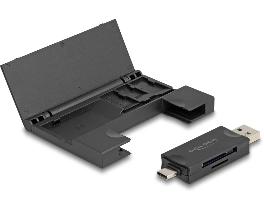 Delock Card Reader Extern USB-C / A 5 Gbps für SD und Micro SD