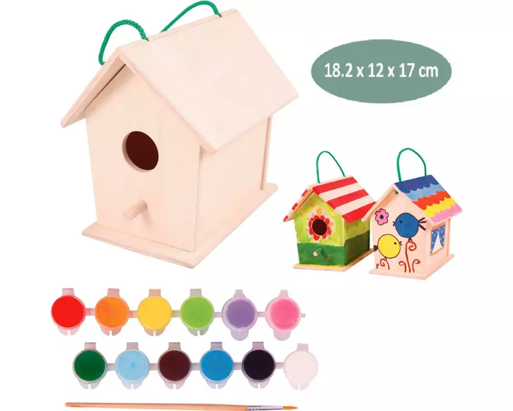 Spielba Holzspielwaren Vogelhaus zum Bemalen