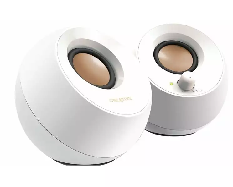 CREATIVE PC-Lautsprecher Pebble weiss