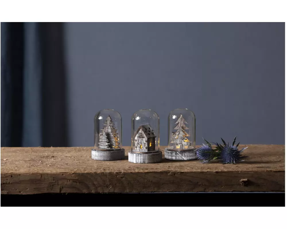 Star Trading Tischdeko Kupol 3er Set, 8.5 cm, Braun