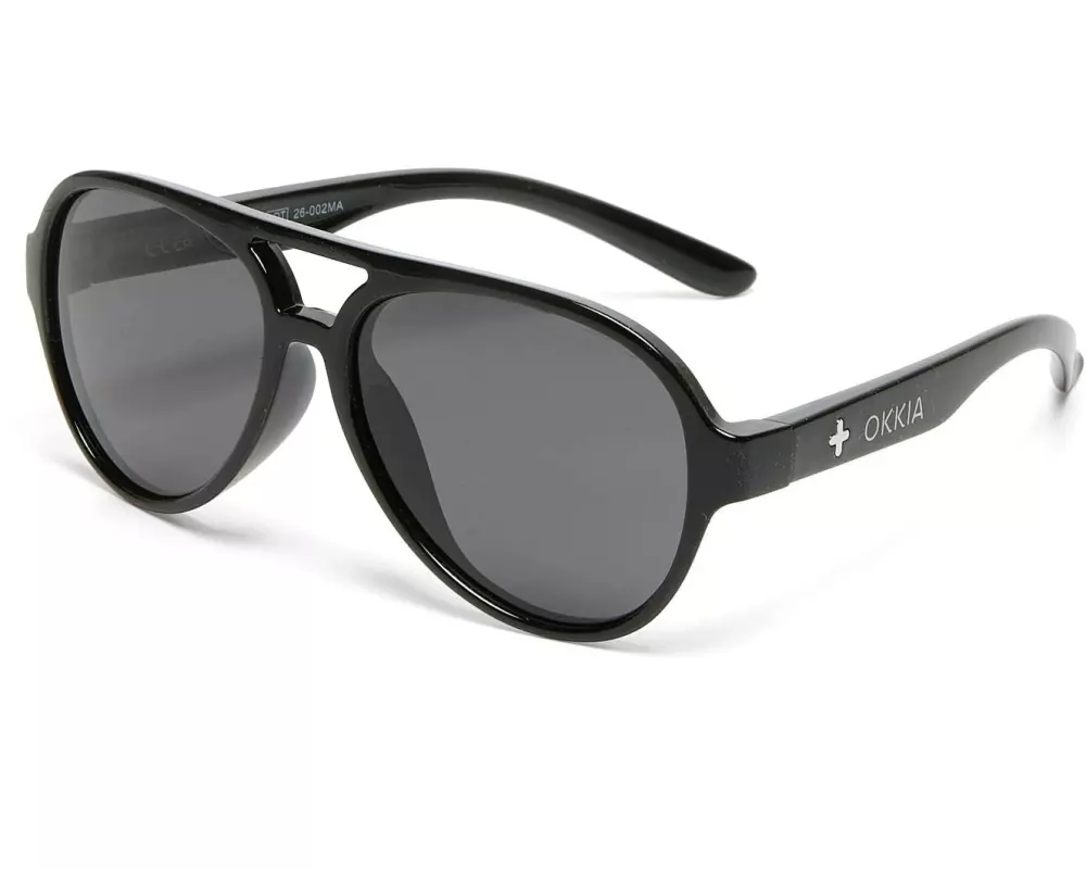 OKKIA Kinder-Sonnenbrille Aviator 6-10 Jahre Black