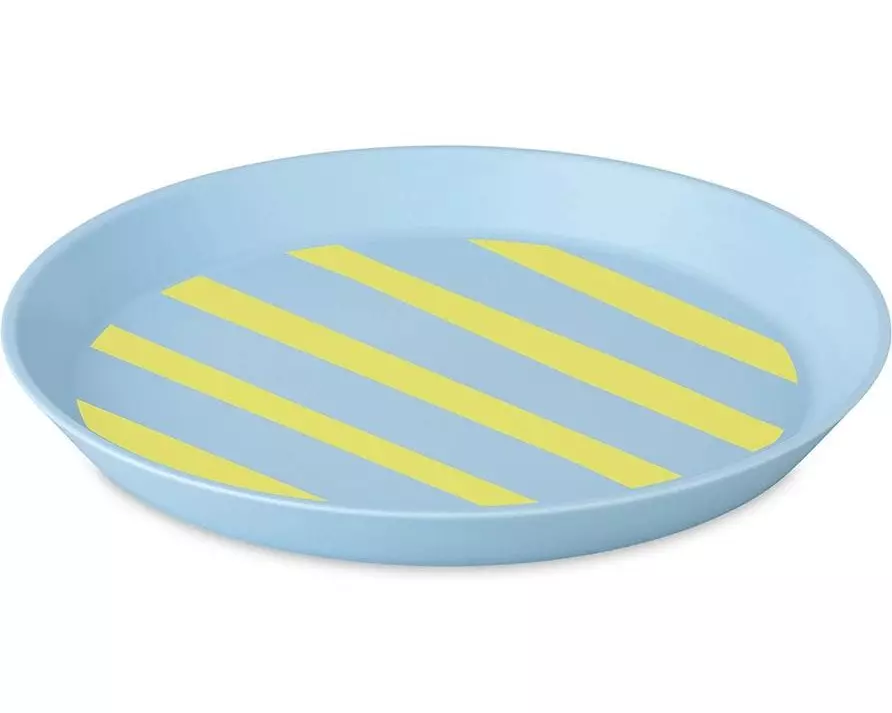 Koziol Speiseteller Nora S Stripes Ø 20.5 cm, 1 Stück, Sweet Blue