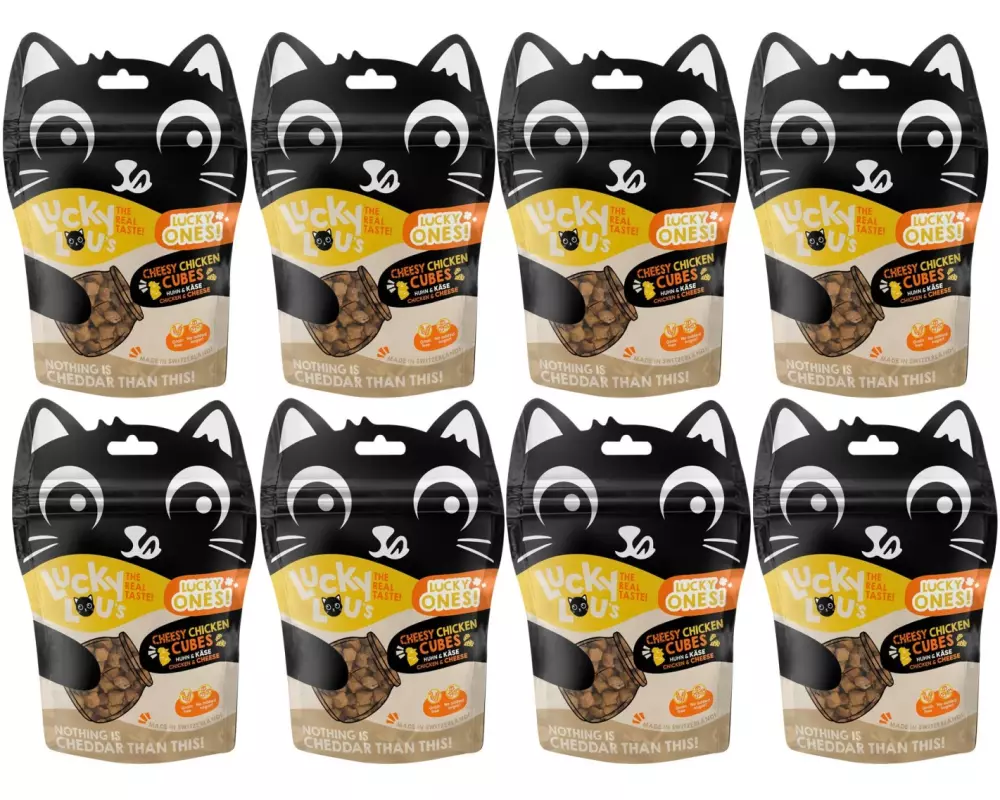 Lucky Lou Katzen-Snack Lucky Ones Cubes Käse & Huhn, 8 x 80 g