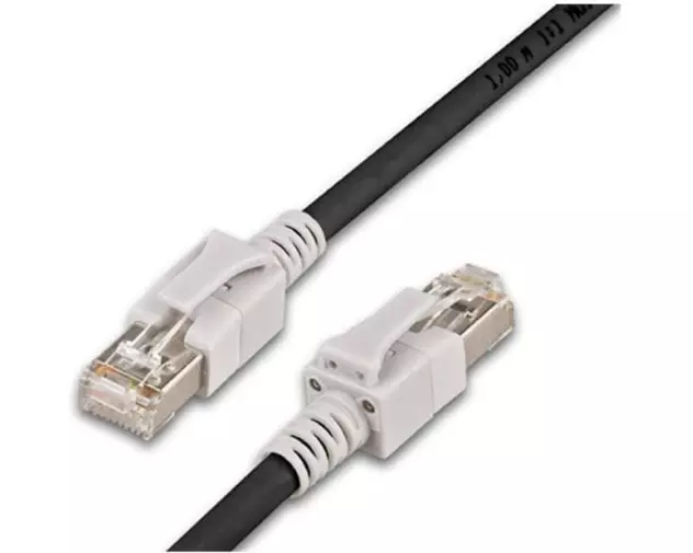 Wirewin Patchkabel RJ-45 - RJ-45, Cat 6A, S/FTP, 1 m, Schwarz