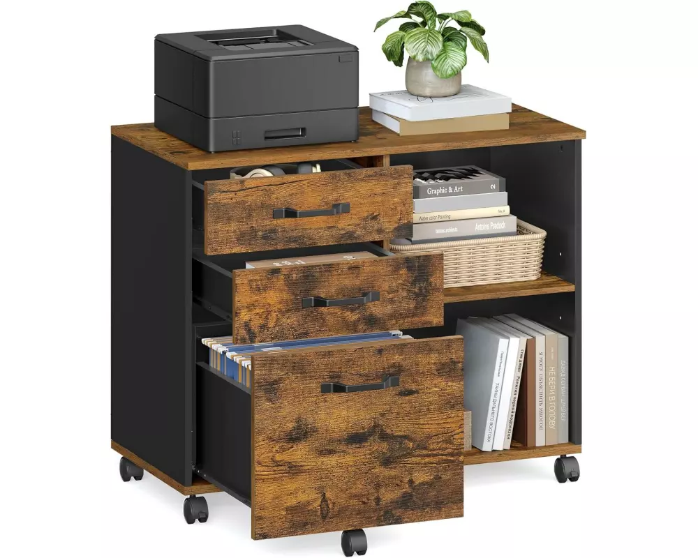 Songmics Aktenschrank mit Rollen 80 x 40 x 66 cm