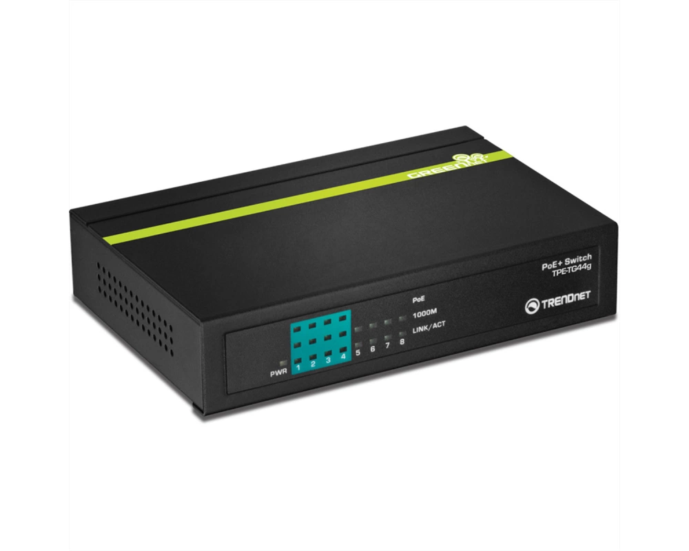 TRENDnet TPE-TG44g 8-Port PoE Switch GREENnet Gigabit 4 PoE, 4 Non-PoE