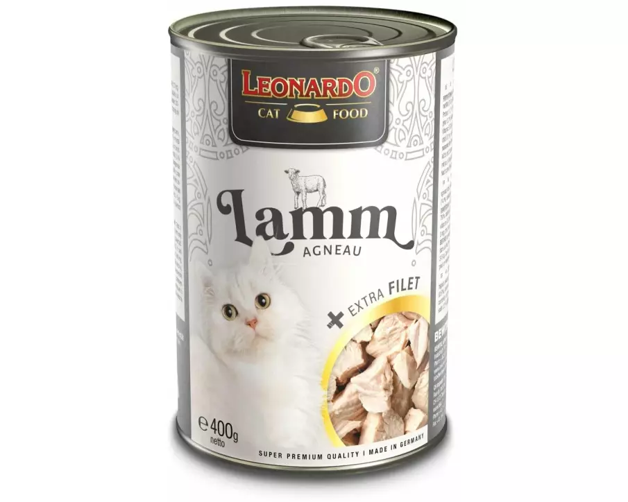 Leonardo Cat Food Nassfutter Lamm + Extra Filet, 400 g