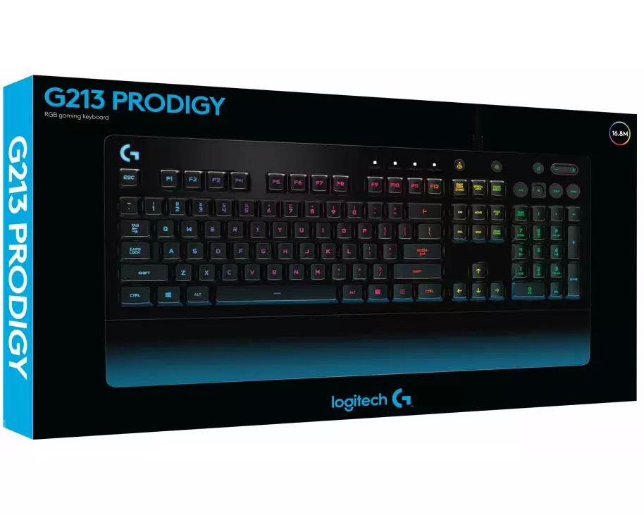 LOGITECH G213 Prodigy Gaming Keyboard, USB,FRA