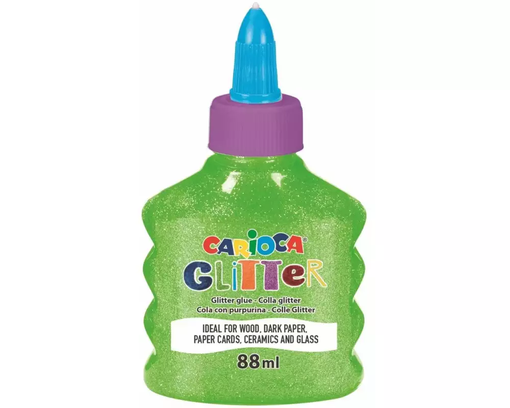 Carioca Bastelkleber Glitter Neon 88 ml, Neongrün