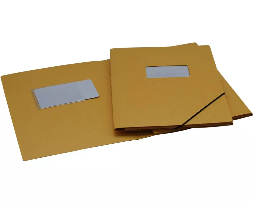 EROLA Gummibandmappe A4 mit Fenster Gelb