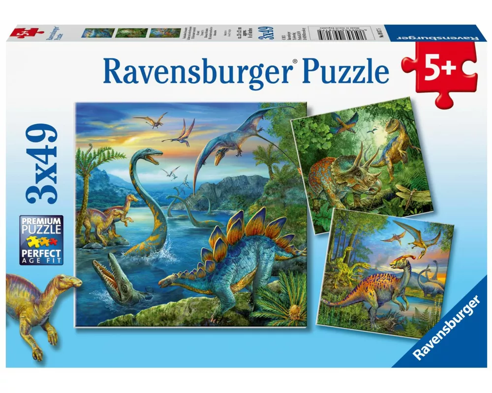 Kinderpuzzle 3x49 Teile - Faszination Dinosaurier