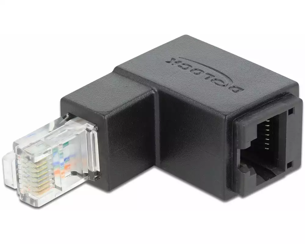 Delock Winkeladapter 90° RJ45 unten, Cat.6 UTP 1 Stück