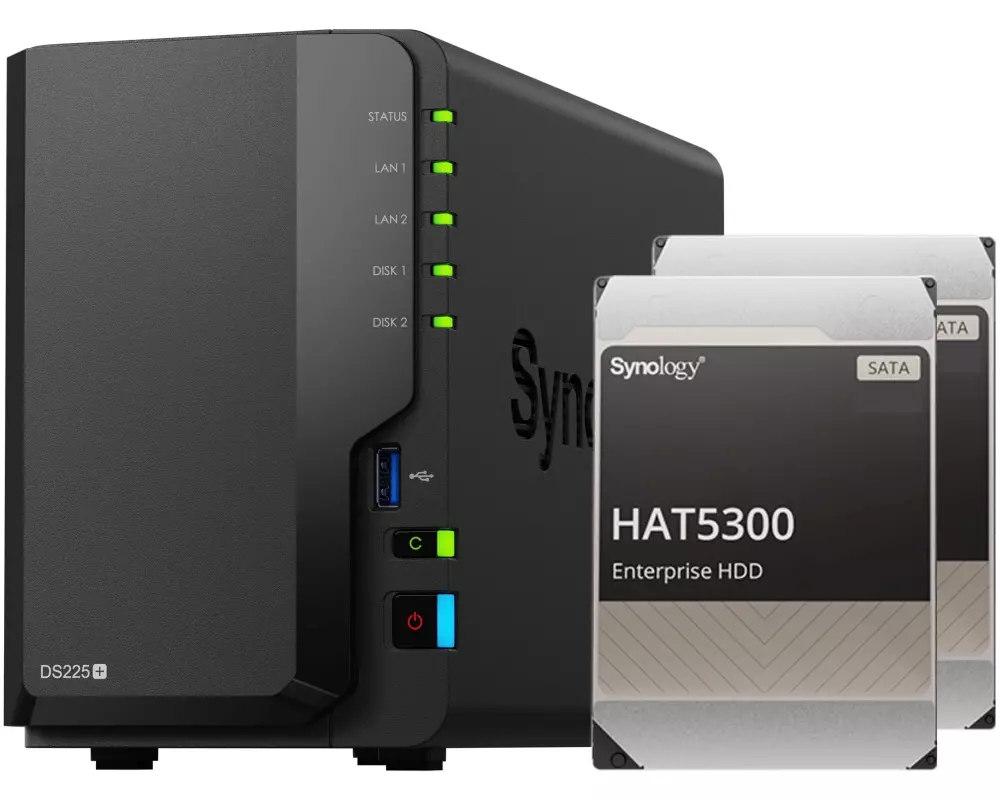 Synology NAS DiskStation DS225+ 2-bay 2x 8 TB HDD Synology Enterprise