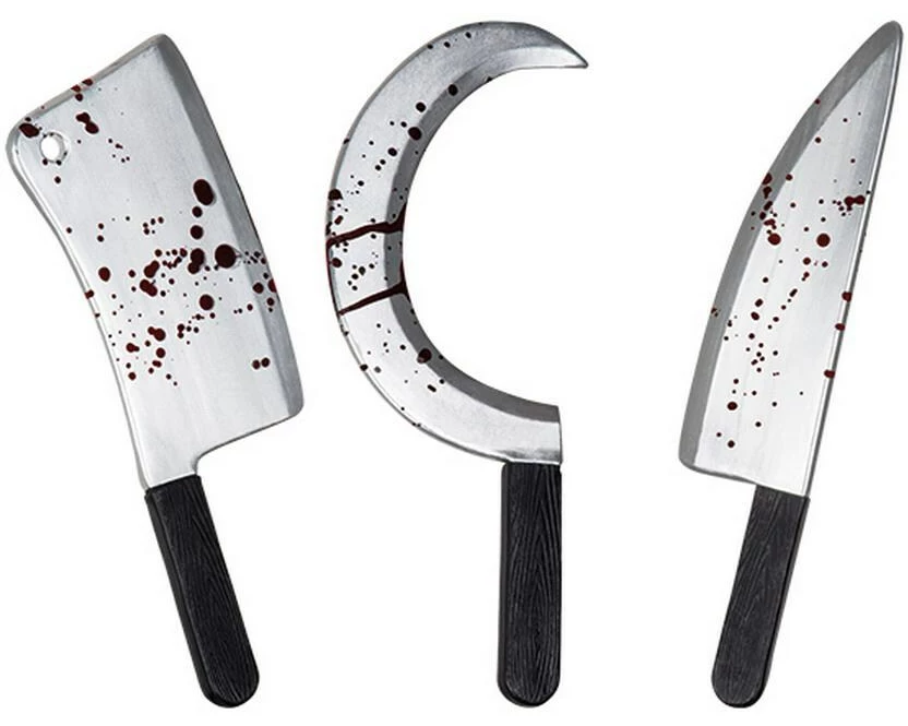 Amscan Messer mit Blut 3-fach assortiert