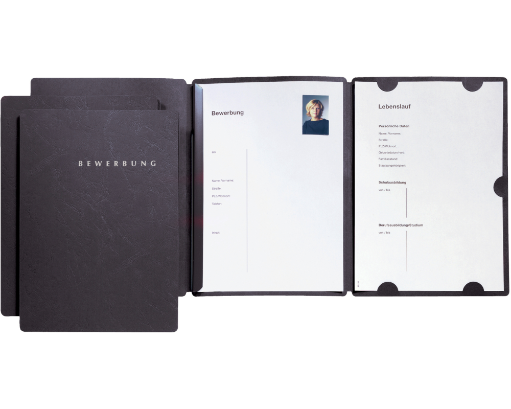 PAGNA Bewerbungsmappe Select A4 22016-04 schwarz 3-teilig 3 Stück