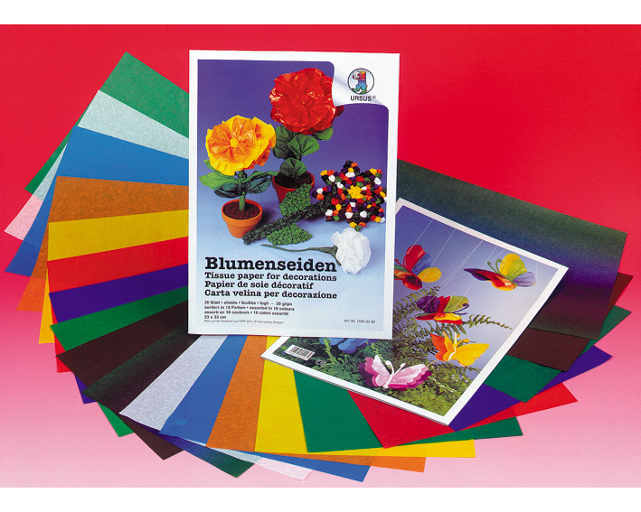URSUS Seidenpapier 23x33cm 15250099 20g, farbig ass.