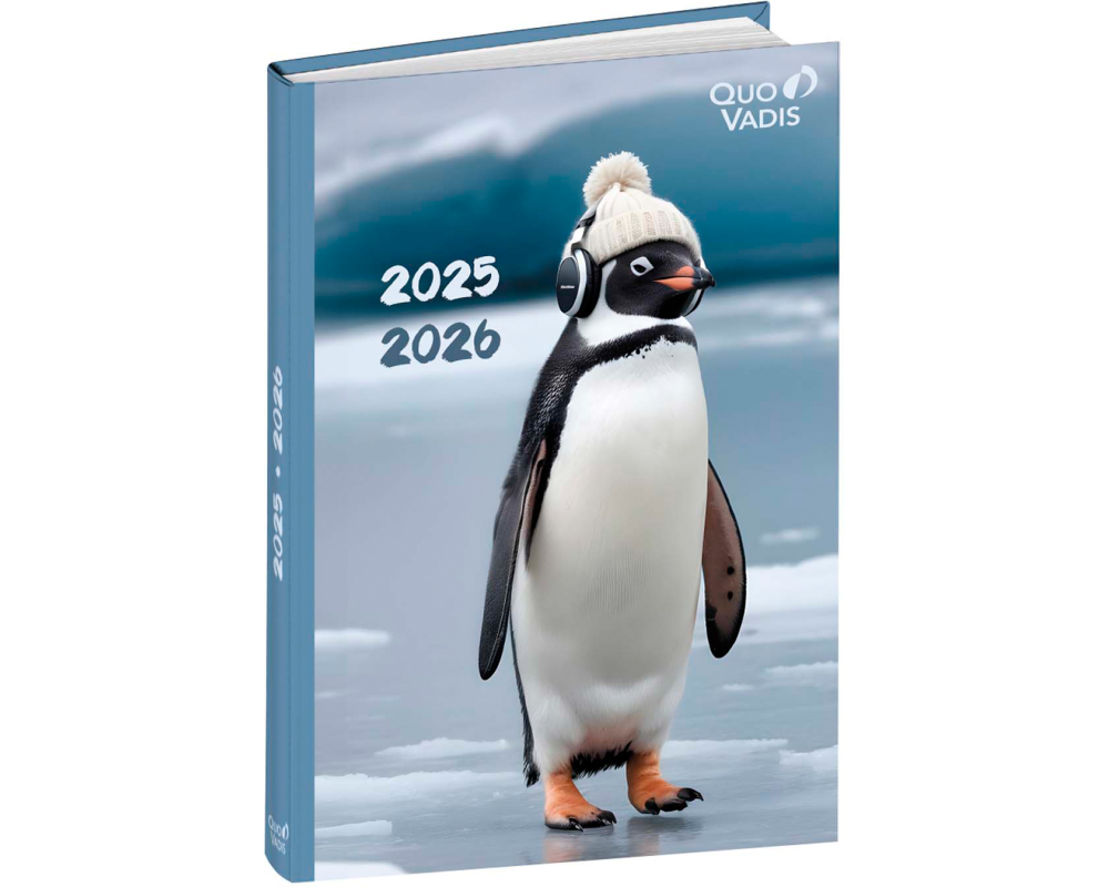 QUO-VADIS Eurotextagenda Pinguin 25/26 1282519Q 1T/1S 12M ML 12x17cm