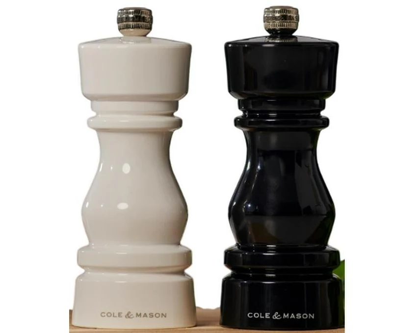 Cole&Mason Salz- oder Pfeffermühle London 2 x 15 cm, Braun/Weiss