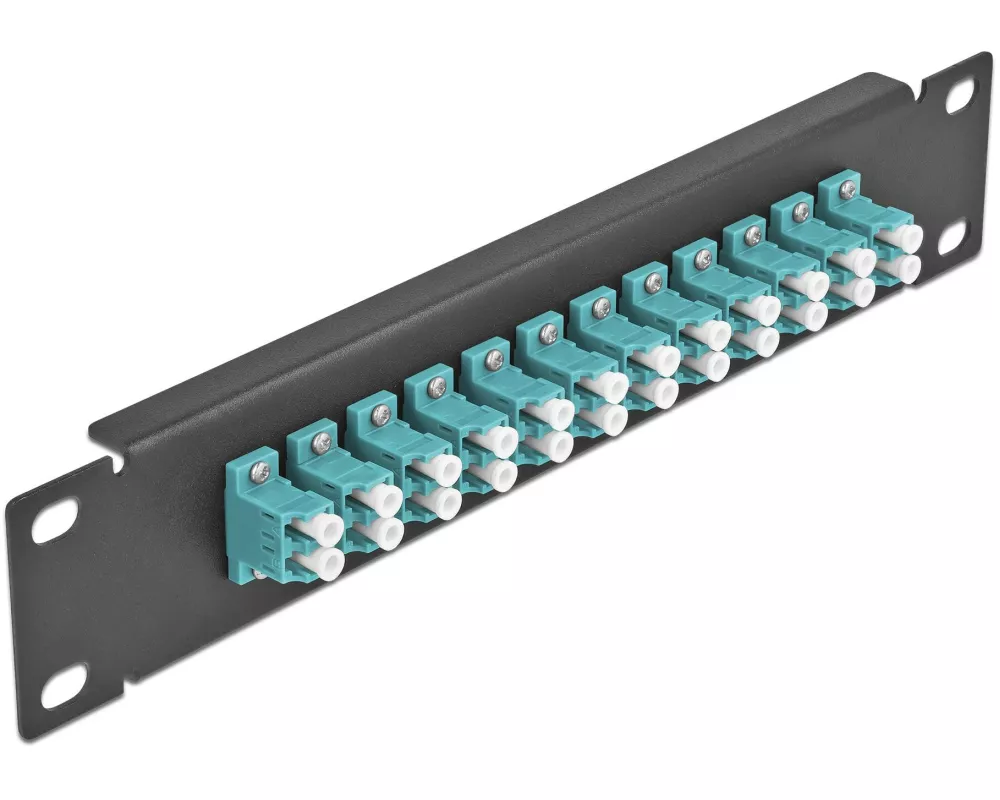 Delock Verteilerplatte 10″ LWL Patchpanel 12 Port LC Duplex schwarz