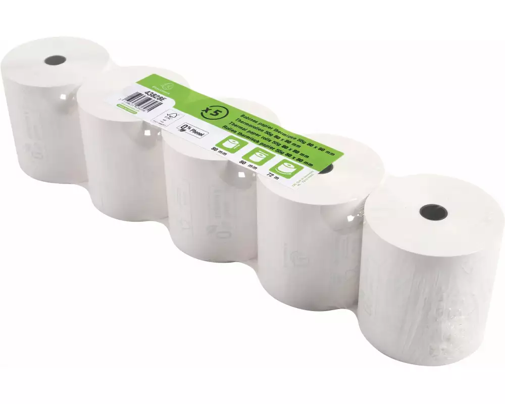 Exacompta Thermo-Papierrolle 80 x 80 x 12 mm, 72 m, 5 Stück