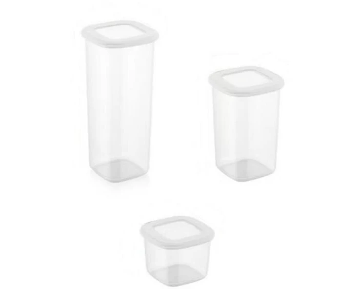 Hermia Vorratsdose 4x 550 ml, 4x 1200 ml, 4x 1750 ml, Weiss