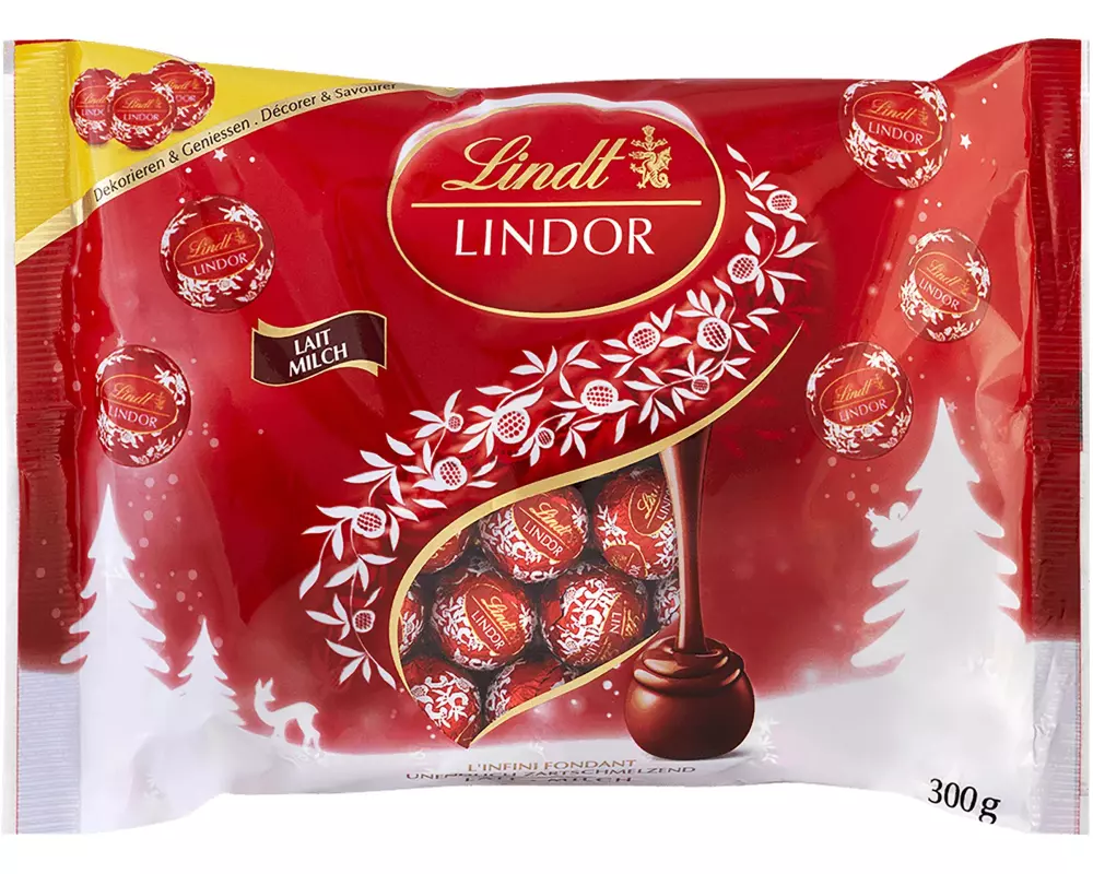 Lindt Schokoladen-Pralinen Lindor Mini Milch Weihnachten 300 g