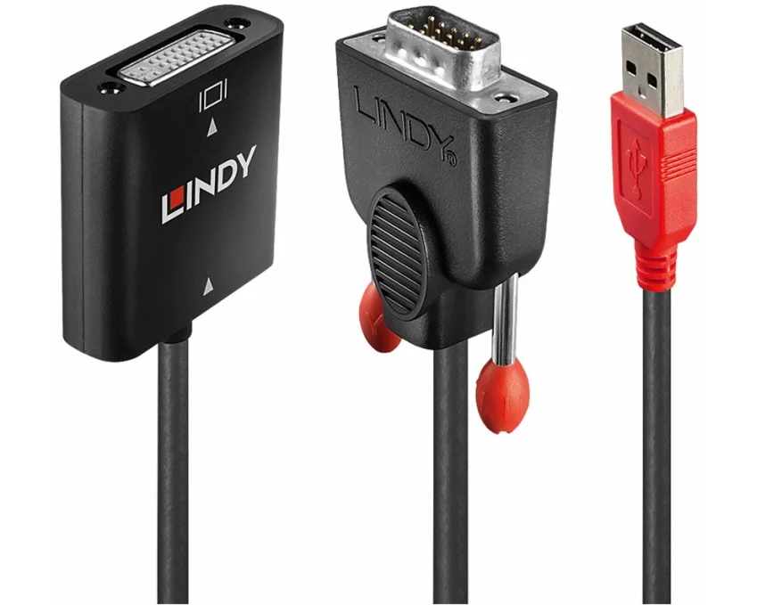 LINDY Video Adapter, VGA-DVI , black, DVI-D, Converter