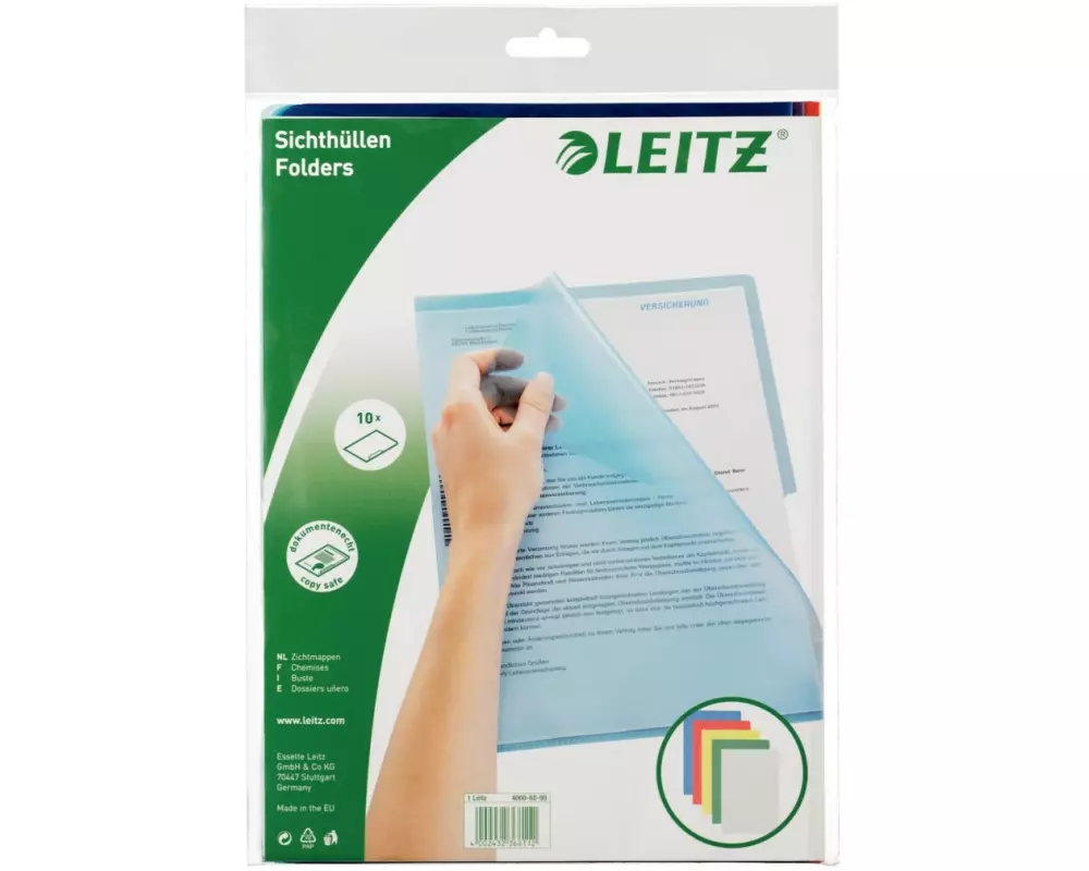 Leitz Sichthülle Farblich assortiert, 10 Stück