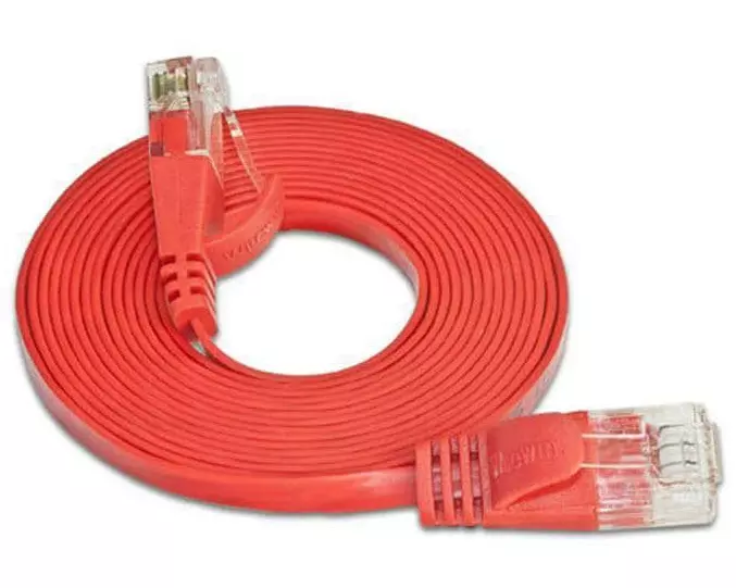SLIM Slimpatchkabel RJ-45 - RJ-45, Cat 6, UTP, 5 m, Rot