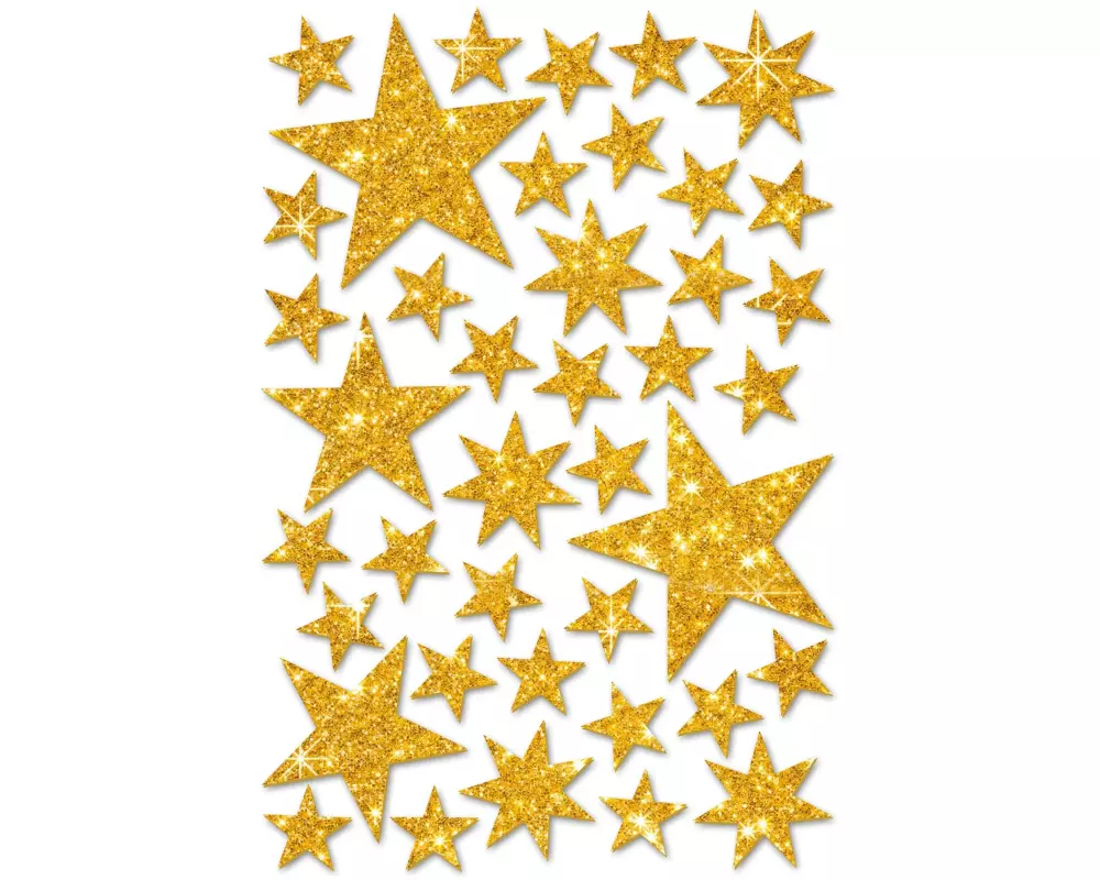 Braun + Company Weihnachtssticker Glitzersterne, Gold