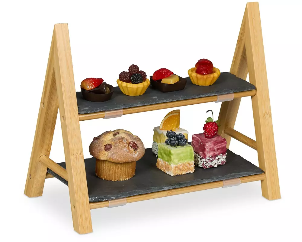 relaxdays Etagere Anthrazit/Hellbraun