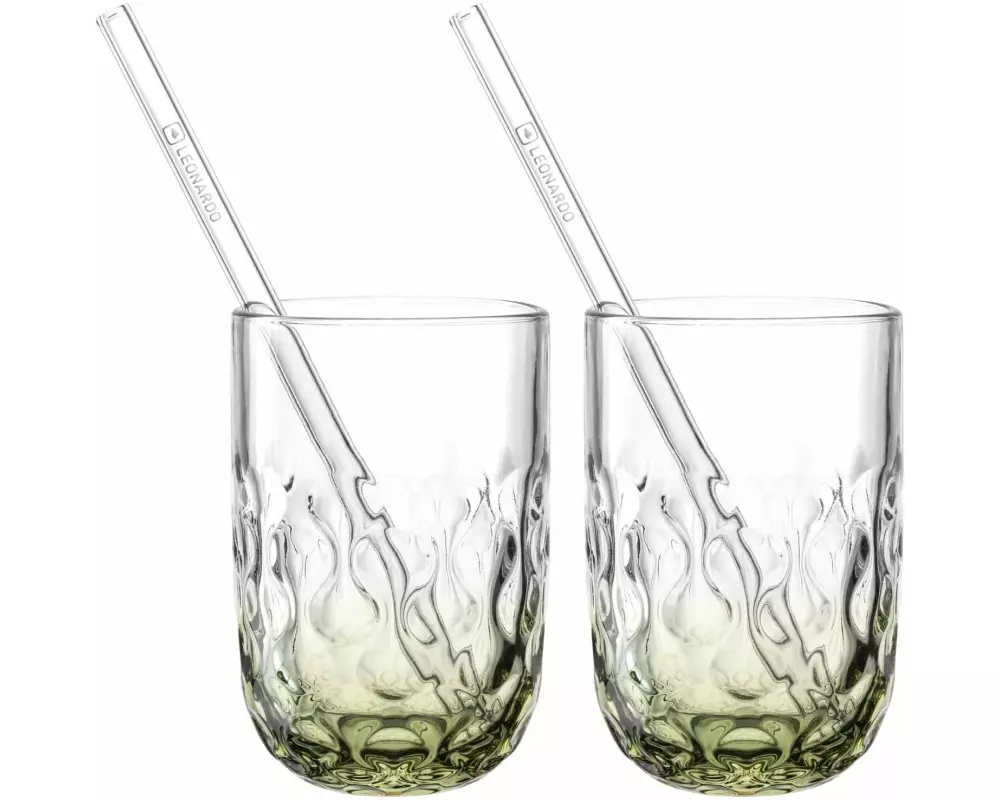 Leonardo Latte Macchiato Becher Gocce 390 ml, 2 Sück, Grün