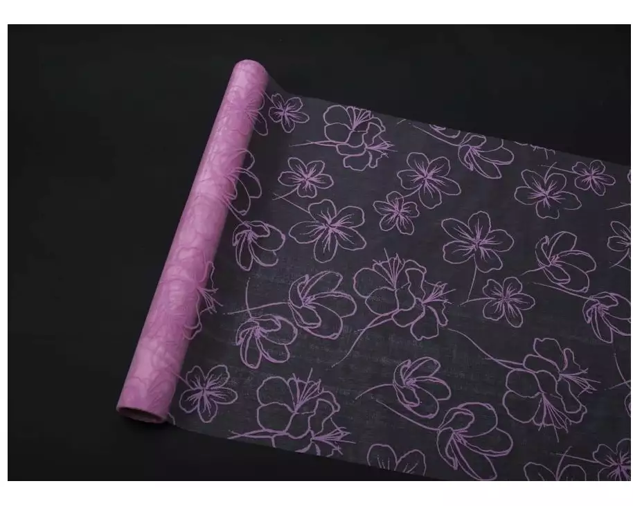 Dameco Stoff Organza Blumen 65 cm x 120 cm, Pink