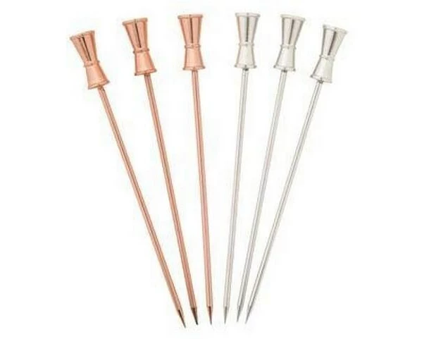 Speakeasy Cocktailpicks set Jigger 6 Stück, Kupfer/Silber