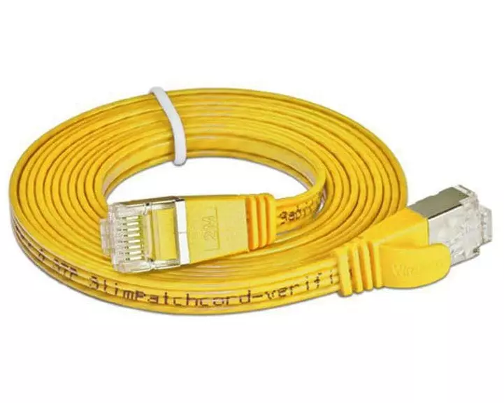 SLIM Slimpatchkabel RJ-45 - RJ-45, Cat 6, STP, 0.25 m, Gelb
